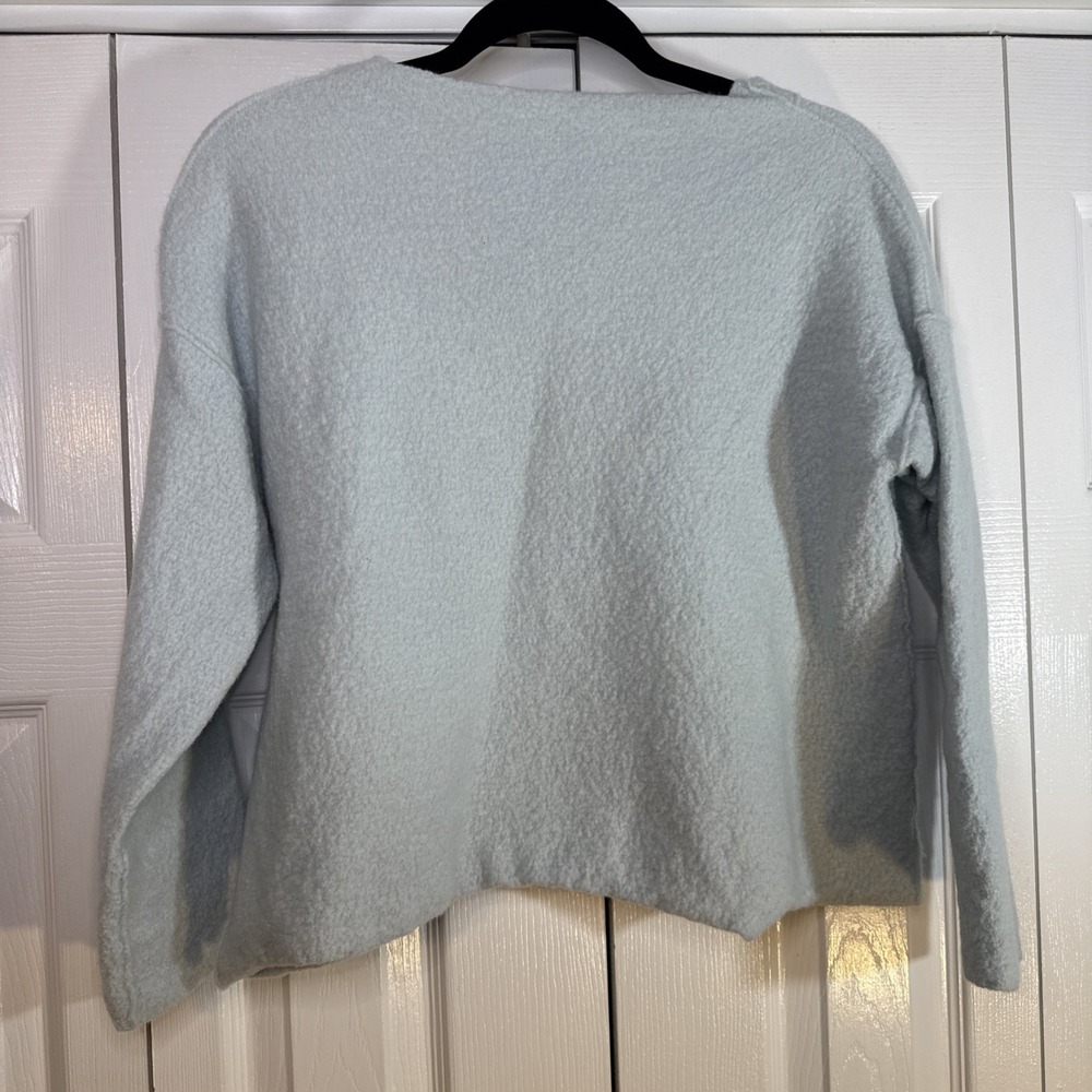 Eileen Fisher Women's Textured Wool Blend Crewneck Sweater Mint Green Medium